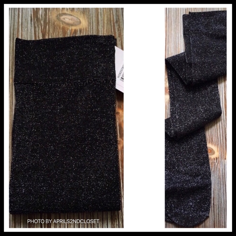 BLACK OVER THE KNEE SPARKLE TALL BOOT SOCKS A2C - Picture 7 of 8